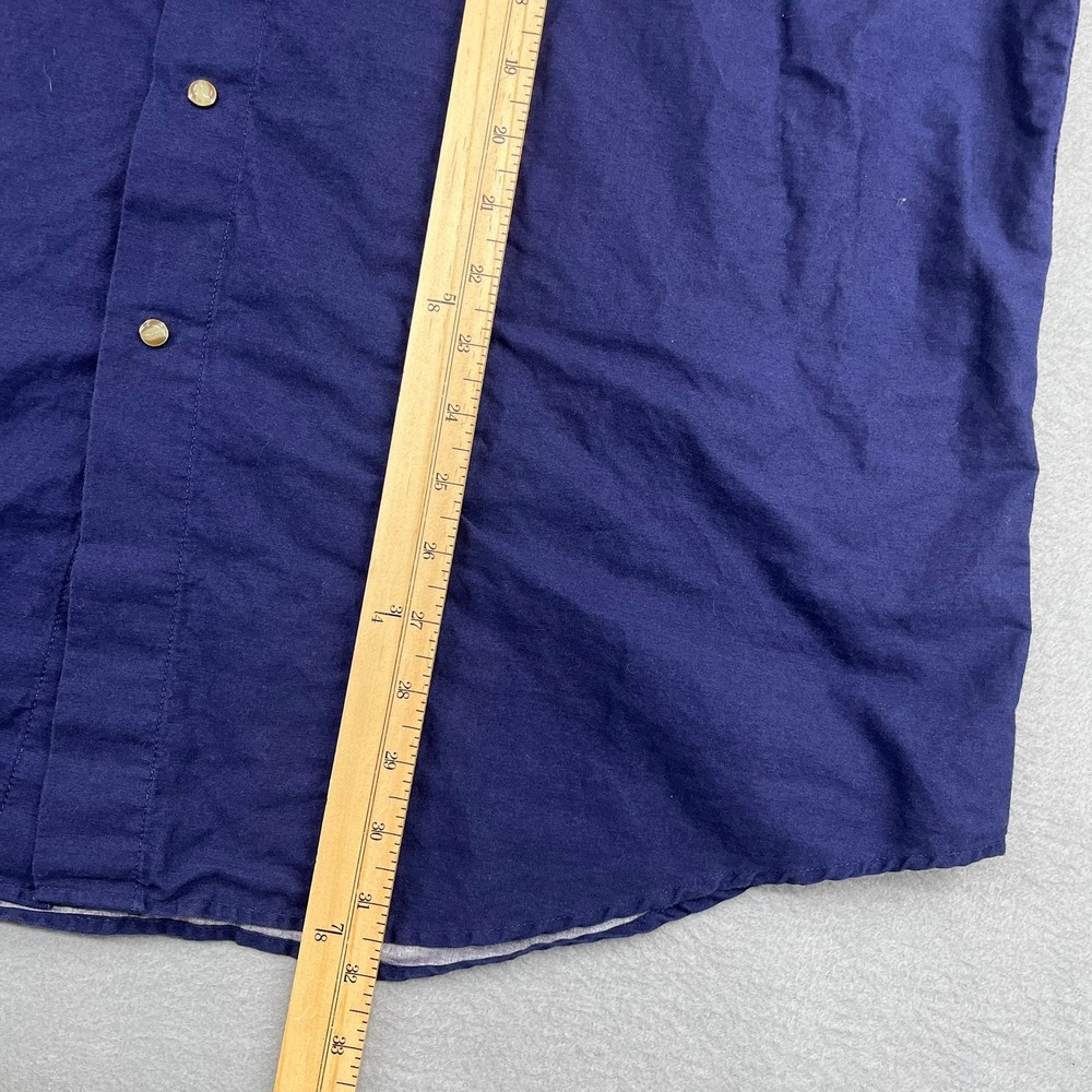 Express Rider Mens XL Navy Blue Southwestern Aztec Print Western Snap Shirt 90s - Picture 6 of 11